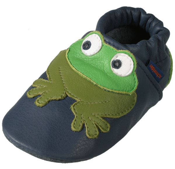 Motiv-Puschen Frosch blau